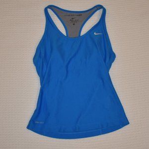 Nike Blue Workout Tank Top, padded bra insert, XS